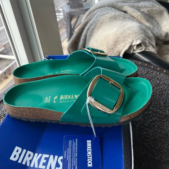 BIRKENSTOCK MADRID BIG BUCKLE SANDALS HIGH SHINE DIGITAL GREEN 41 EU 10 US - Picture 6 of 10